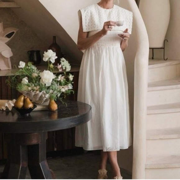 Antonio Melani x Jennifer Sumko "Alyssa" Shirred Bib Capelet Dress - Picture 4 of 15